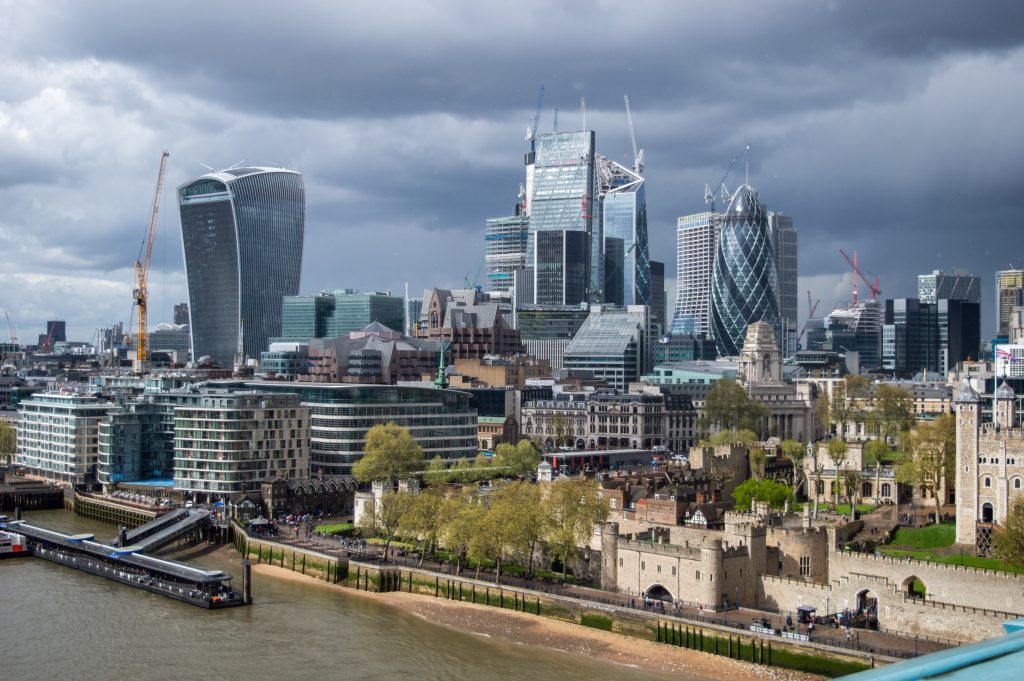 city of london, seen from tower bridge